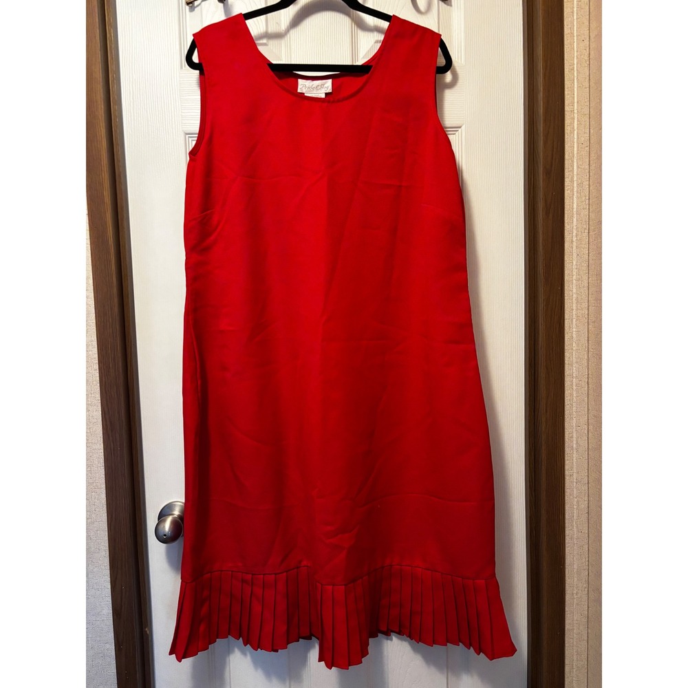 Pride & Joy Red Sleeveless Pleated Hem Shift Dress Womens Plus Size 18W P251176W
